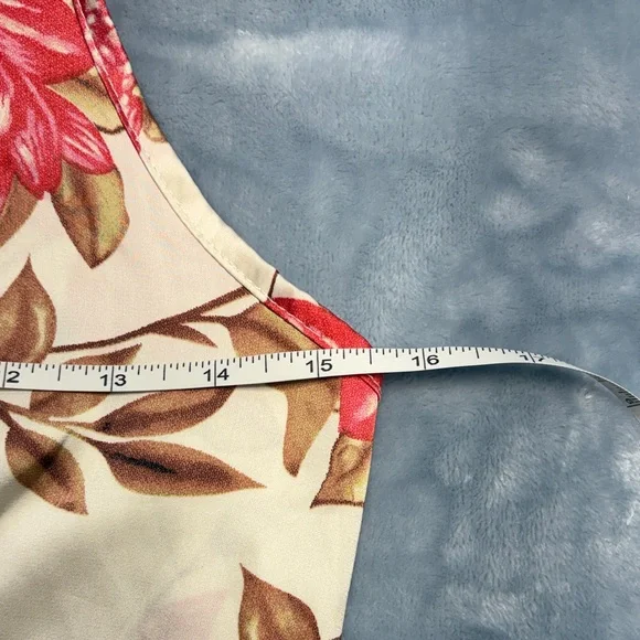 Floral Tie-Front Midi Dress in Cream and Coral - Picture 5 of 7